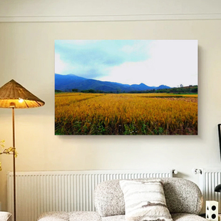 手绘油画麦子熟了风景印象装饰画大芬村现代客厅艺术装饰画