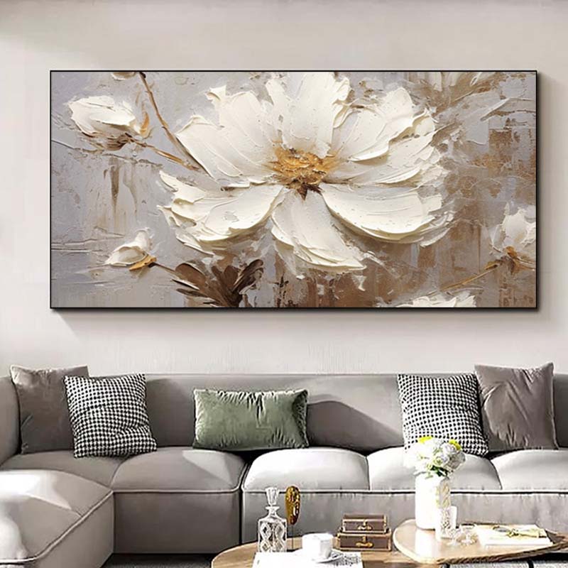纯手绘油画牡丹花卉印象油画现代玄关装饰画客厅北欧背景走廊挂画图片