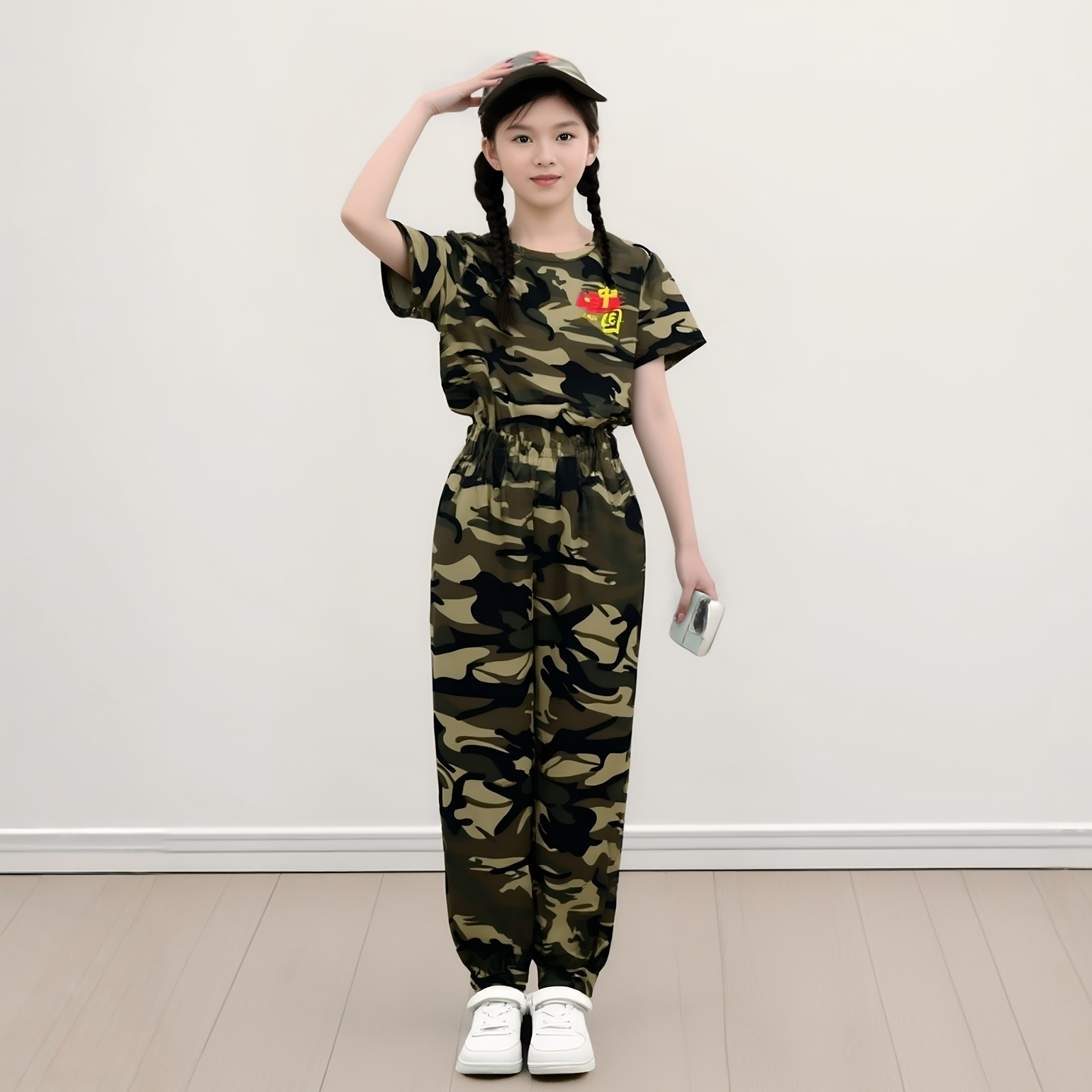 新款儿童迷彩服夏令营套装速干衣短袖夏季中小学生军训表演服男女