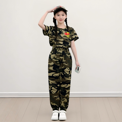 迷彩服儿童套装男女童夏令营速干