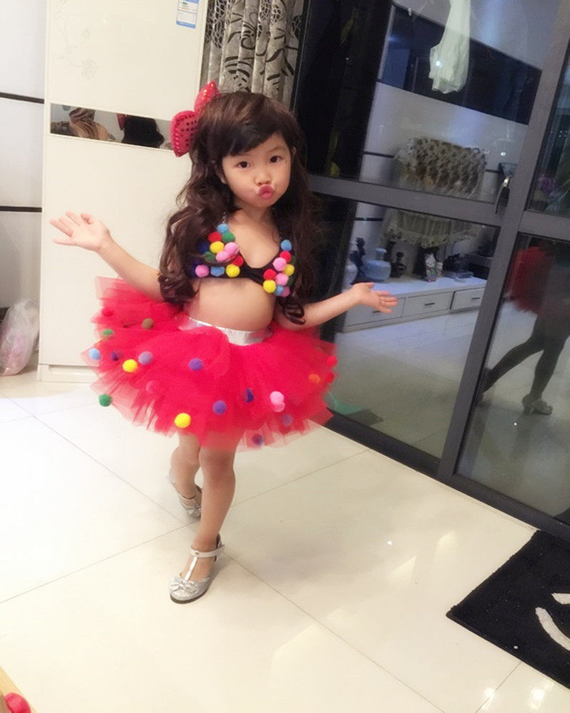 幼儿园舞蹈服装爵士舞亮片表演服六一儿童演出服女童蓬蓬纱裙舞台