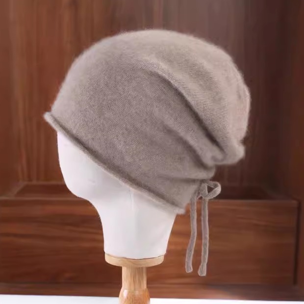 秋冬款纯羊毛帽女针织毛线帽