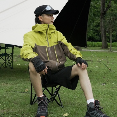 探路者单层冲锋衣男女户外徒步运动服防风防水透湿保暖登山服外套
