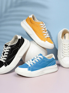 探路者帆布鞋男女春夏户外轻便防滑百搭小白鞋TFRJ81735/82735