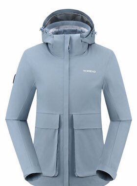 探路者羽绒冲锋衣女 户外防水防风保暖可拆卸登山服TAWWFL92987