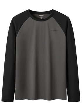 探路者长袖T恤男秋冬户外透气速干圆领跑步训练打底衫TAJJBM81802