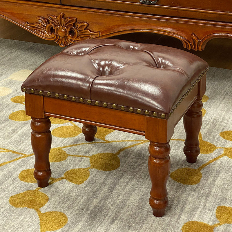 美式矮凳客厅实木沙发凳换鞋凳儿童小方凳简约沙发小凳子皮凳脚踏,住宅家具,矮凳,淘宝优惠券,粉丝福利购,淘宝优惠卷
