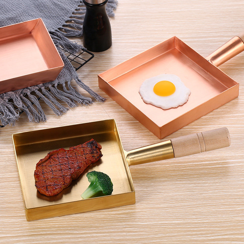 纯铜玉子烧锅平底锅牛排煎锅鸡蛋卷煎锅日式煎烧锅厚烧蛋小方锅