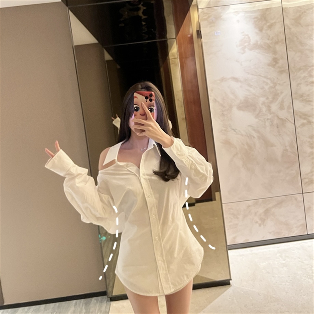 NINASTUDIO w@ng新款白衬衫 喜欢背后的设计感