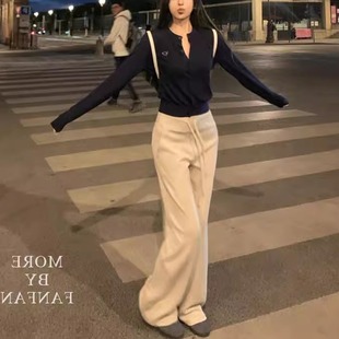 「强推!!神裤throwb*ck」经典直筒 专机拷边 宽腰头抽绳运动裤