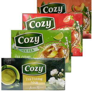越南Cozy开姿洋蓟薄荷柠檬草莓蜜桃茉莉花绿抹茶袋泡茶固体饮料品
