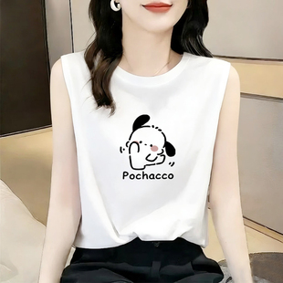 纯棉背心t恤夏季 时尚 气质减龄吊带外穿内搭上衣 韩版 外贸原单女装