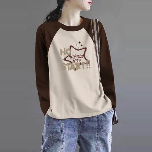 100%纯棉春秋T恤长袖打底衫