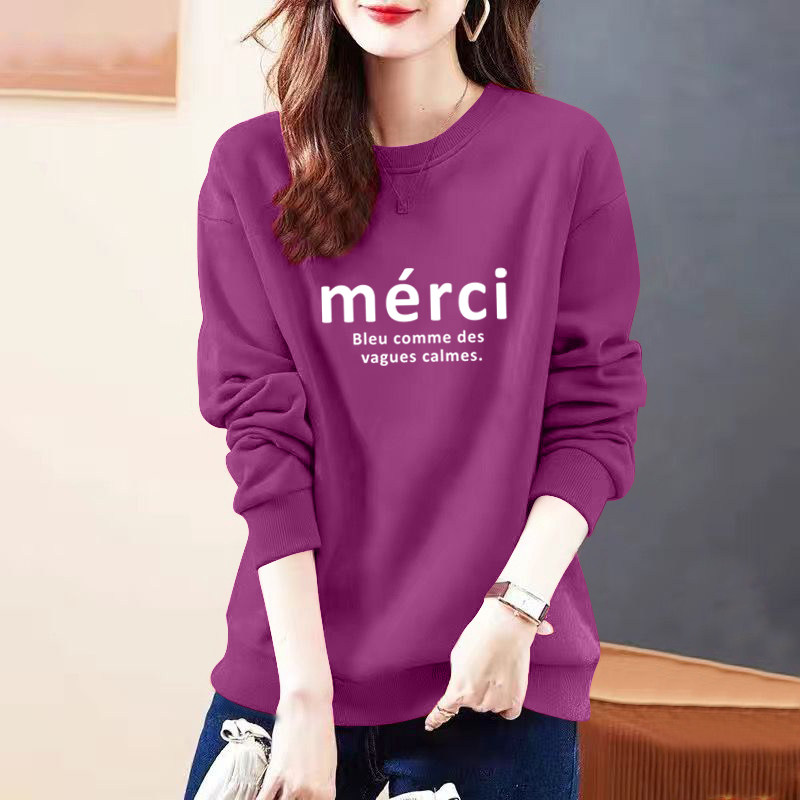 特价专柜女装纯棉圆领字母印花长袖卫衣春秋时尚减龄文艺显瘦上衣,女装/女士精品,大码内搭,淘宝优惠券,粉丝福利购,淘宝优惠卷