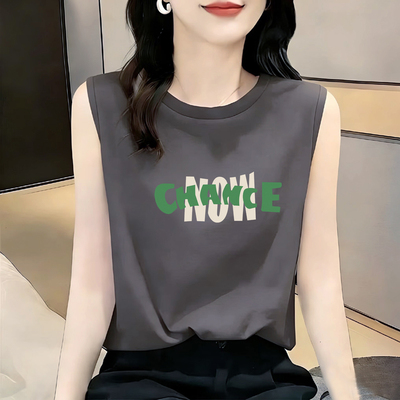 100%纯棉打底衫无袖背心女