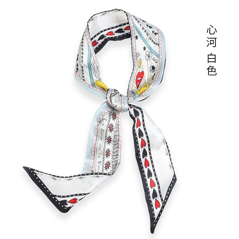 上海故事真丝飘带丝巾女复古百搭长条系脖绑包发带腰带送妈妈闺蜜