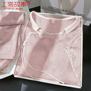 2024新款 夏季 短袖 上海故事睡衣女款 带胸垫中式 国风冰丝家居服套装