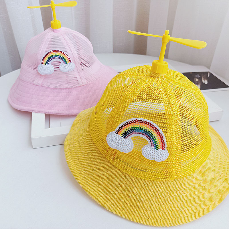 防晒薄款网眼3岁儿童帽子