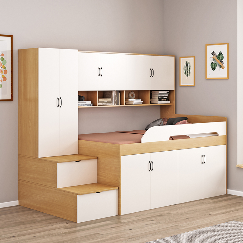 儿童床半高床书桌衣柜一体多功能组合床套装卧室小户型省空间储物