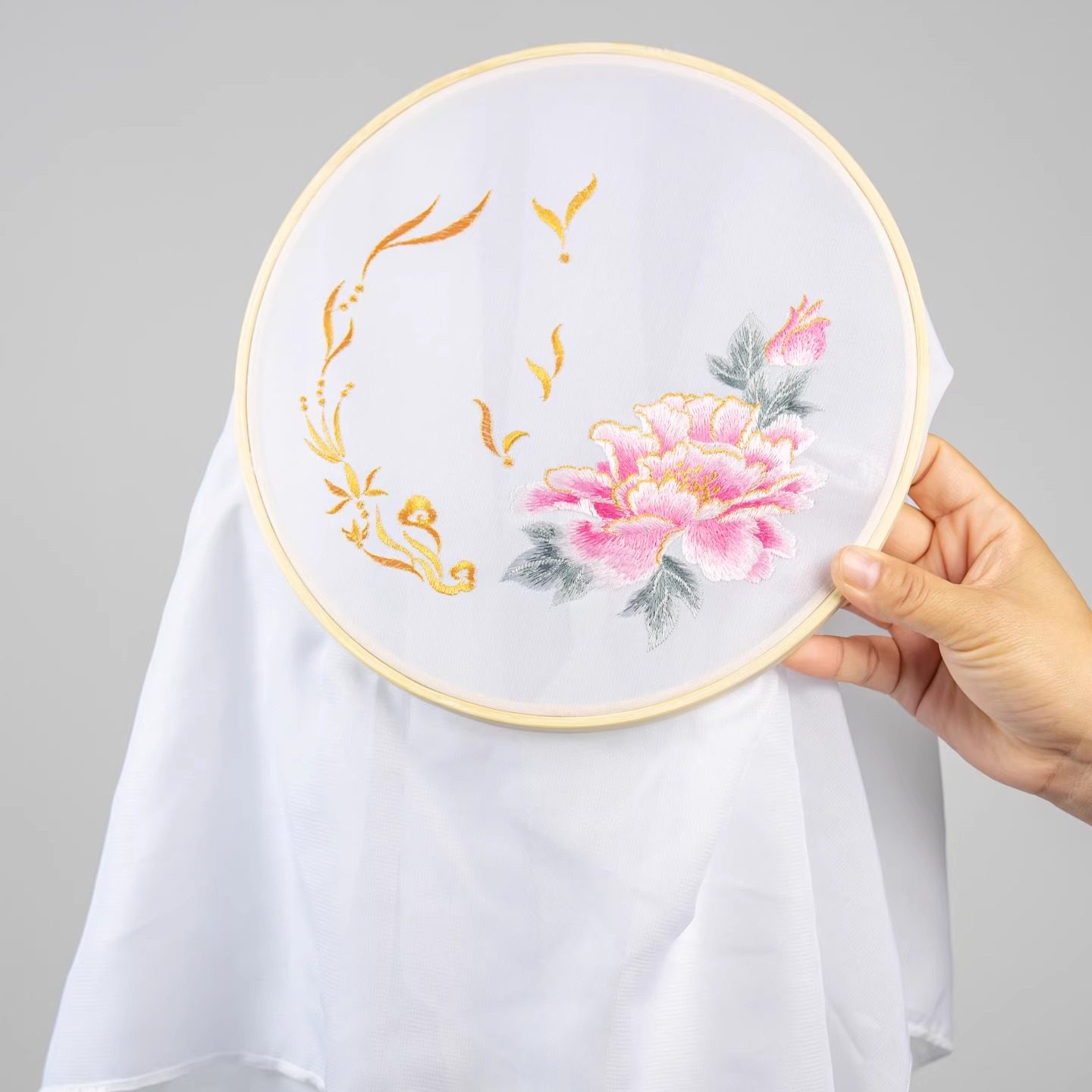 绣花竹绷刺绣成品古典舞蹈绣影蝶香绣绷绣桥中跳舞道具绣花竹绷子
