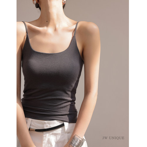 JWUNIQUE酒窝定制 舒适通勤 无痕修身细肩带高级系内搭外穿吊带