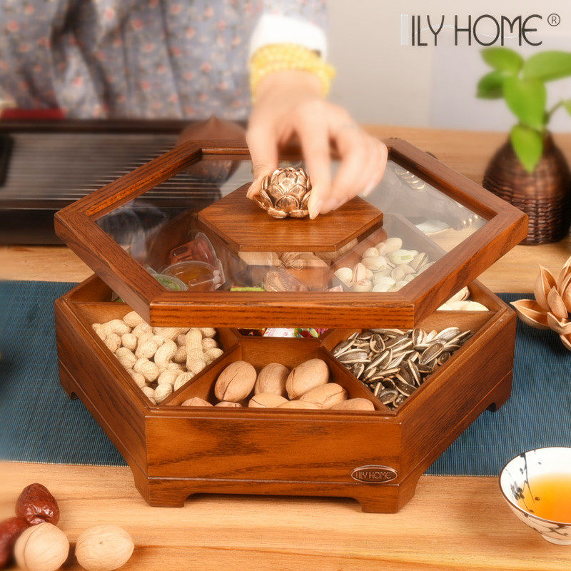 干果盘 糖果盒家用客厅分隔零食坚果瓜子茶点水果创意干果收纳盒
