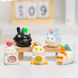 原创正版猫猫pal水晶盲盒可爱猫咪摆件办公室桌面装饰手办小礼品