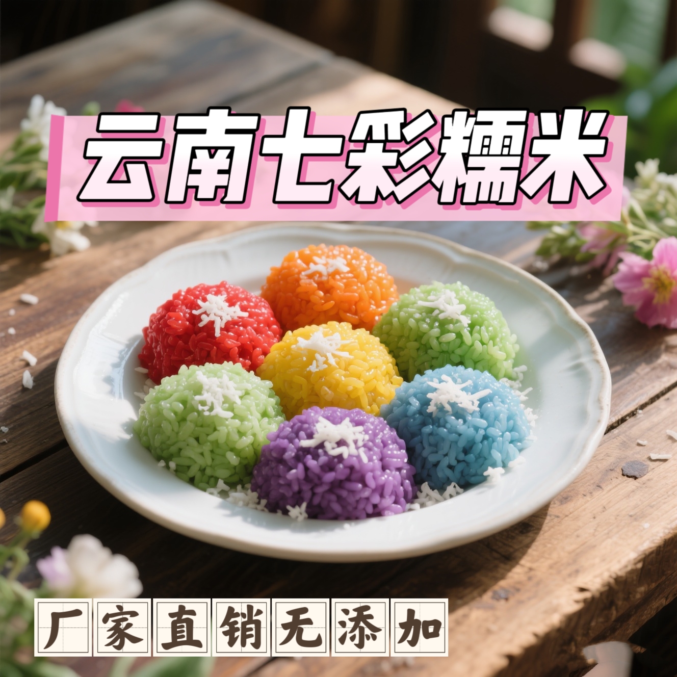 云南七彩糯米植物染色彩色米