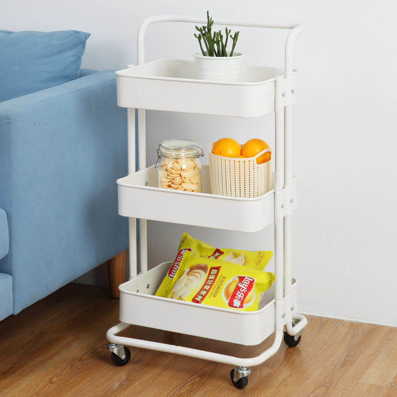 Three-storey mobile trolley shelf kitchen storage shelf livi