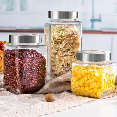 Kitchen glass sealed container food seasoning storage jar ho