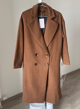 IUMI韩版毛呢外套春秋厚版女大衣长104