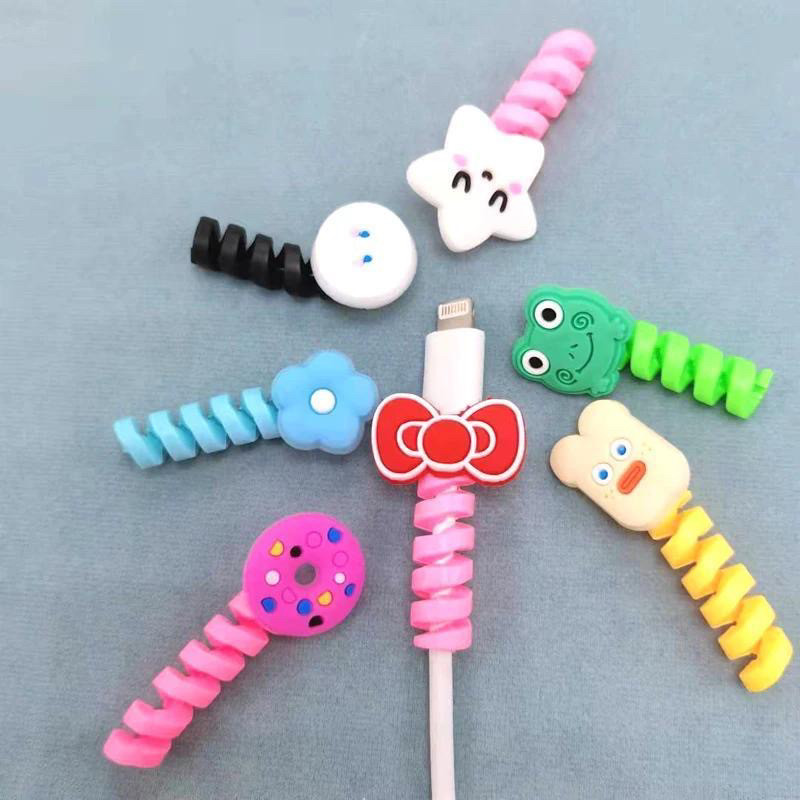 数据线保护套缠线卡通绕线器 耳机线收纳绑带手机数据线保护可爱