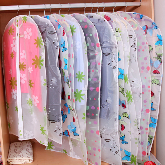 透明防水防尘罩 圆点点衣服挂袋 可水洗 衣物收纳袋