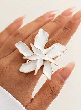 4 Styles Creative White Dripping Oil Irregular Adjustable Ri