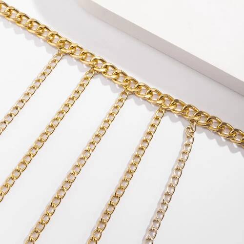 INS Y2K Body Chain Jewelry Unique Punk One Shoulder Chian Ne
