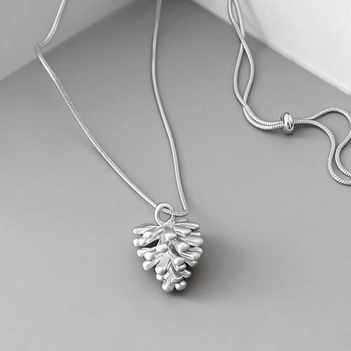 Creative Pinecone Pendant Necklace For Women, Metal Light Si