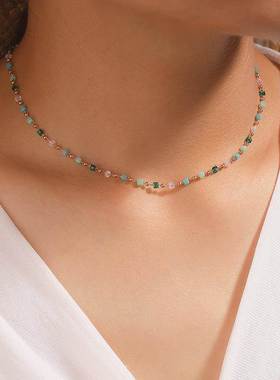 Colorful Bead Necklace for Women Neck Chains Boho Choker Nec