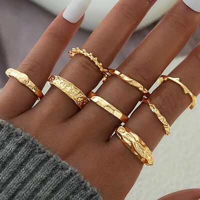 8 Pcs/Se Geomeric Twis Se Rings for Women Men Personaliy Mea