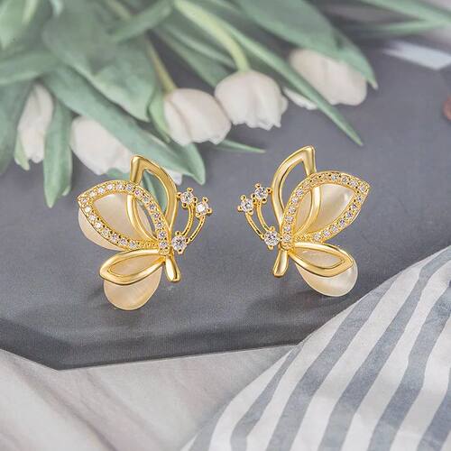 New Unique Design Fashion Simple Butterfly Cat's Eye Inlay D