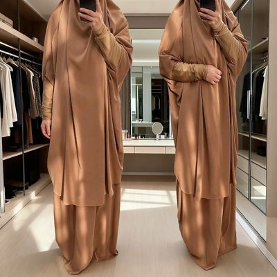 Women r Garmen 2 Piece Se Long Khimar Top wih Skir Dress Ele