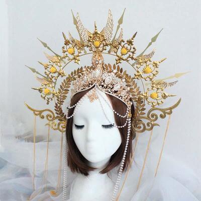 DIY Material Package Vintage Lolita Embossed Halo Crown Pea