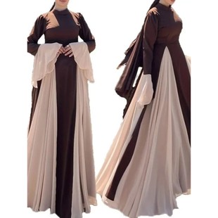 Dress  Women Chiffon Flare Sleeve  Party Dresses Dubai Jalab