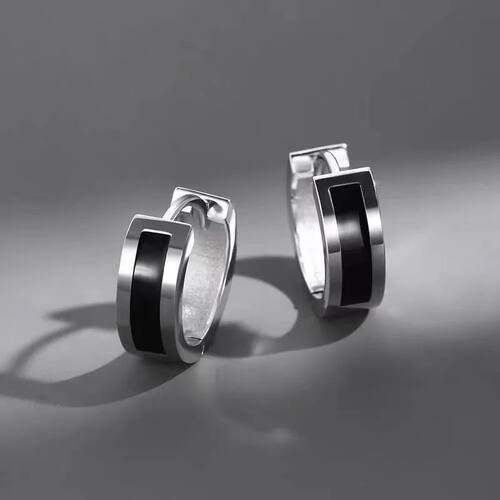 1Pair New In Fashion  Hip Hop Punk Copper Stud Piercing Hoop