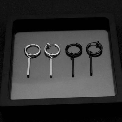 Hip hop punk stainless steel neutral style ins earrings