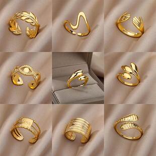 Stainless Men Engagement Women Color For Rings Steel Gold