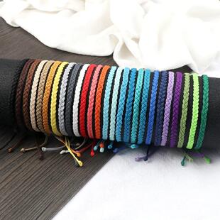 Nova estilos pulseira tran?ado cera linha artesanal