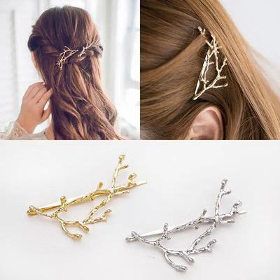 Korea Hair Accessories Fairy Antlers Branch Metal Clip Side