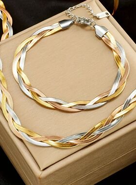 2025 New Three-color Blade Chain Stainless Steel Snake Brace