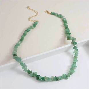 Gravel Neckl 2023 Green precious Stone Semi Bohemian Natural