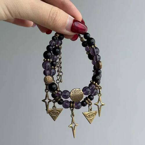 Vintage Sun Moon Beaded Bracelet for Women Men Exquisite Sta